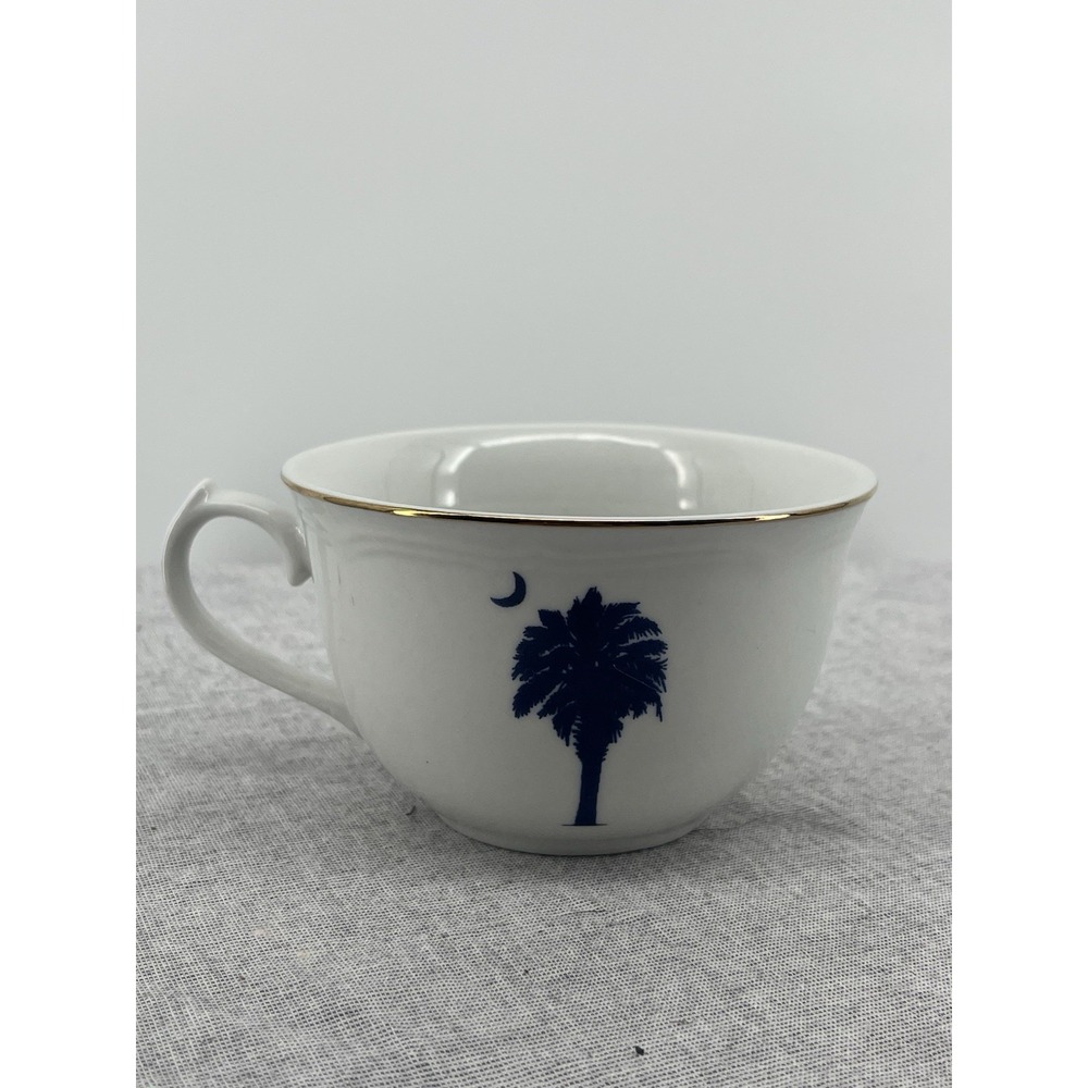 South Carolina Palmetto Tree and Moon Tea Coffee Cup Set‎ of 5 with Gold Rim Tim